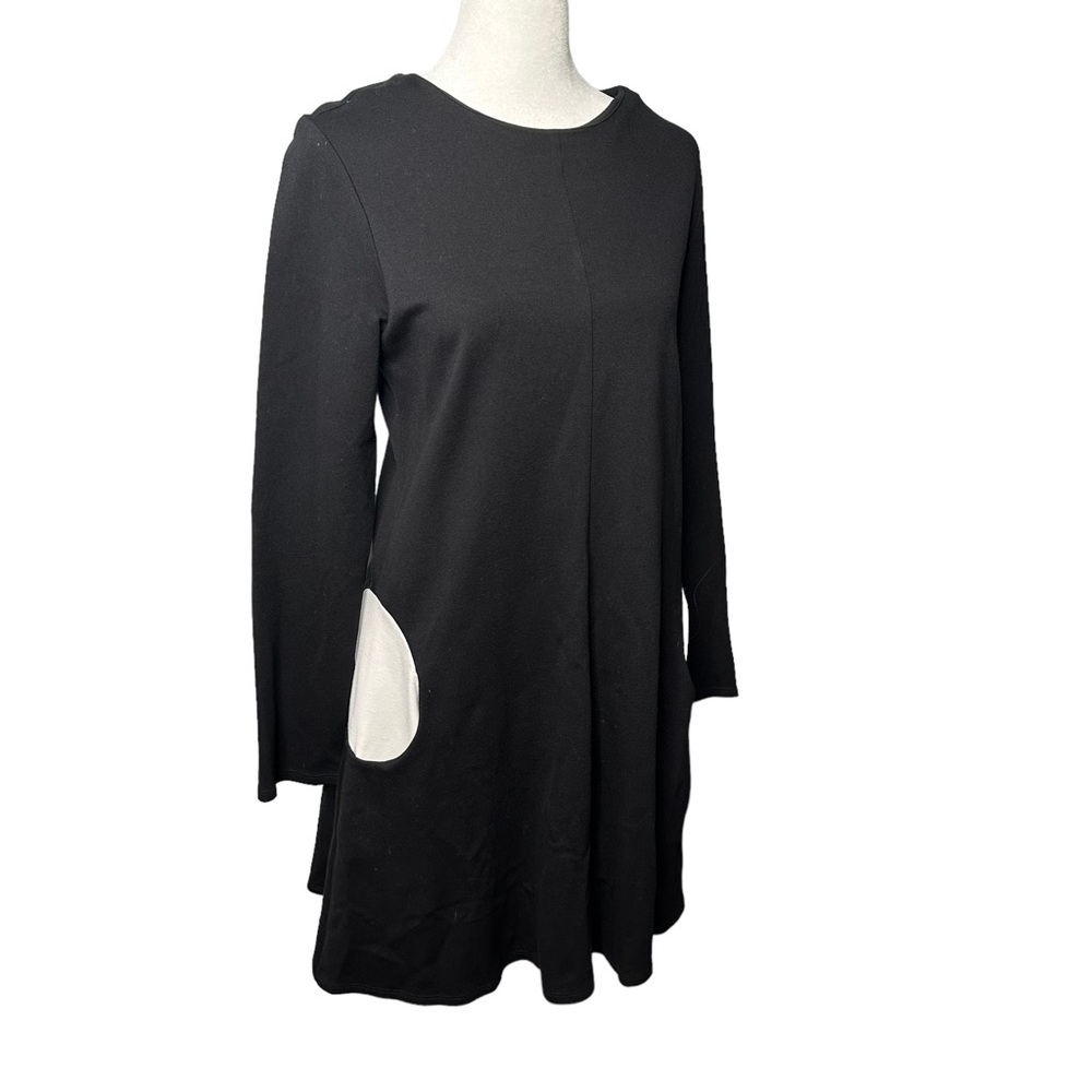 Anthropologie Hutch Black White A Line Mod Round Pocket Dress